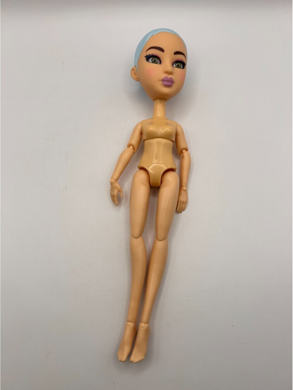 Yulu Snapstar Doll Body Tan Blue Hair Articulated Nude Loose No Clothes Preowned